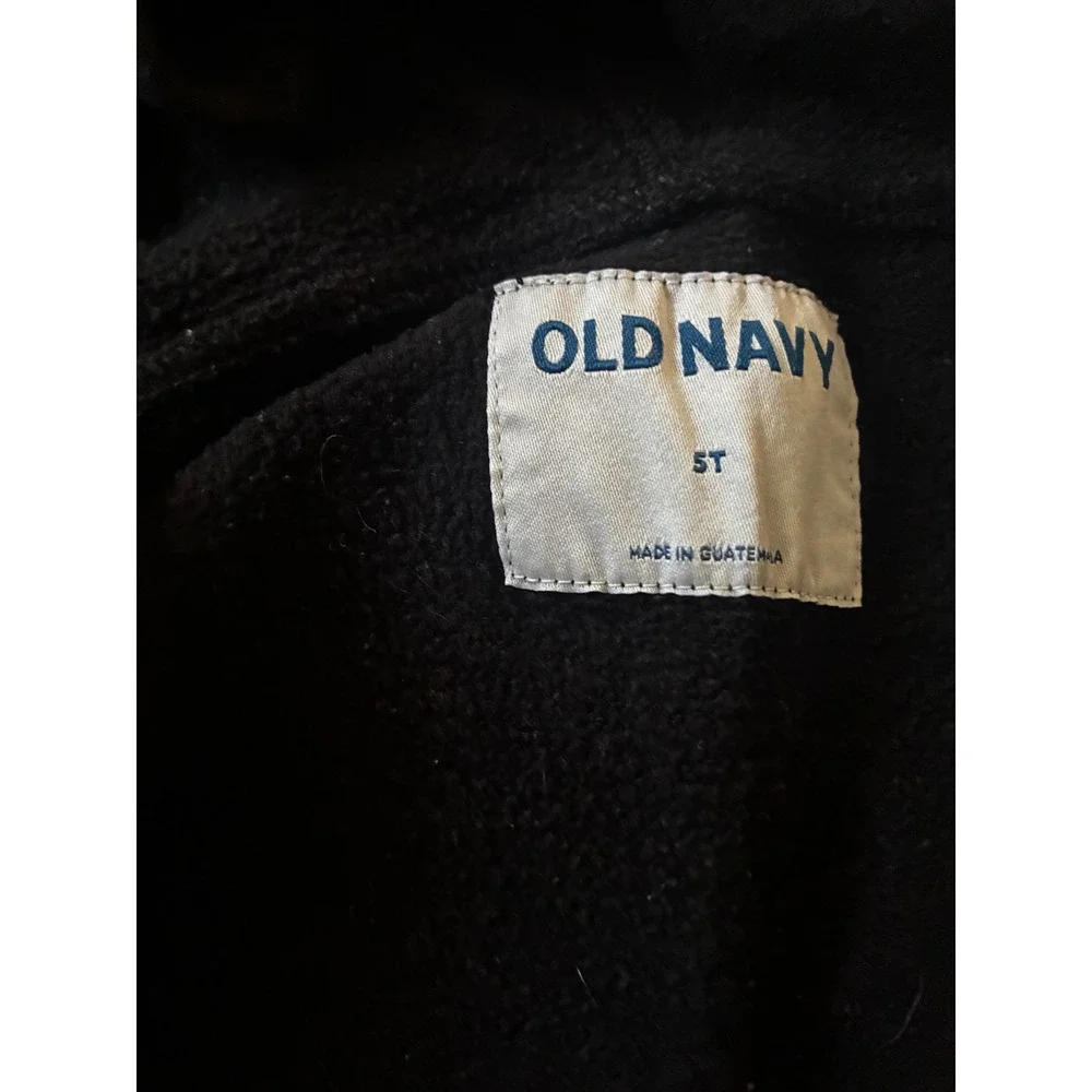 Old Navy Kids Black Fleece Zip Up Hoodie and Jogger Sweatpants Set 5T